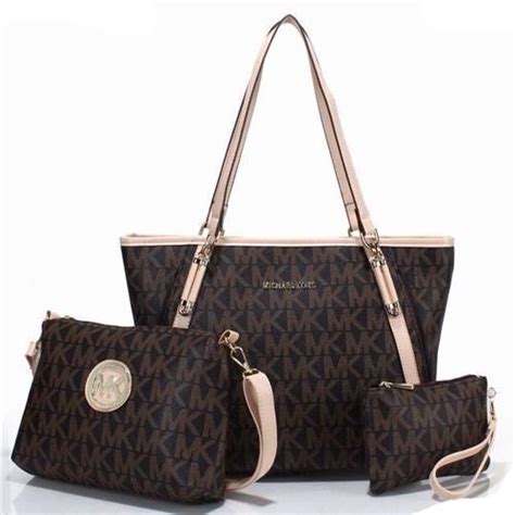 michael kors charm logo large coffee totes